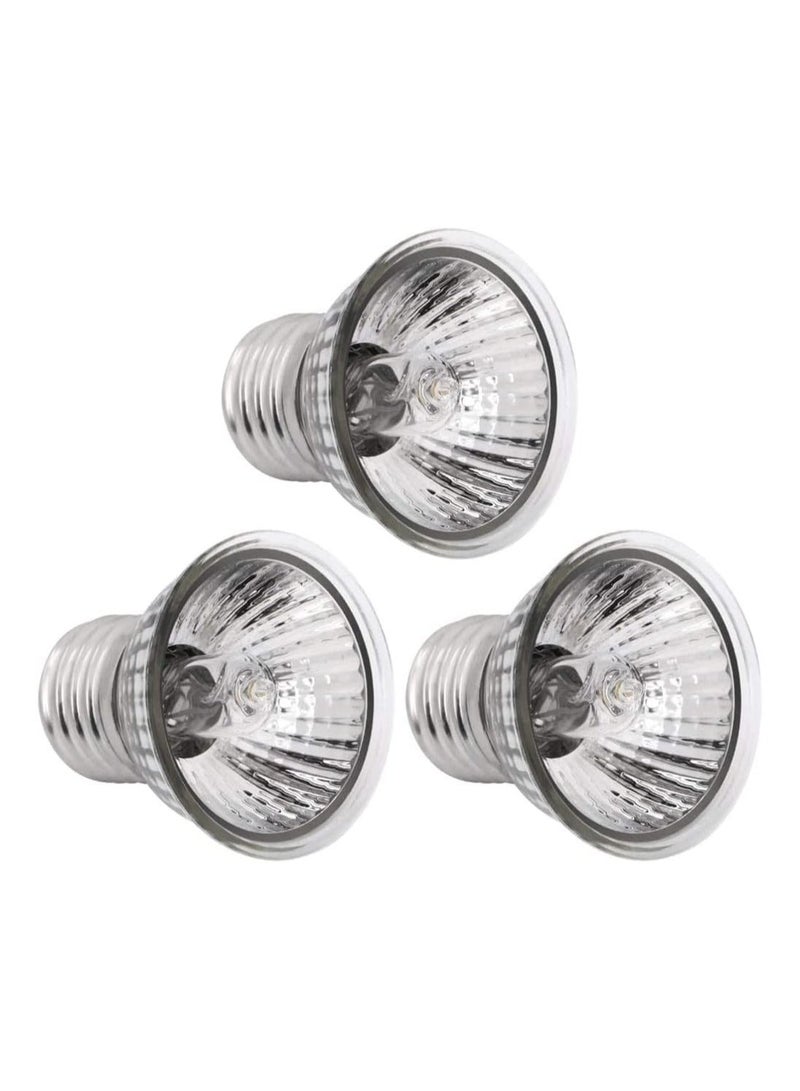 3Pack 50W UVA+UVB Bulbs Heat and Light for Reptiles and Amphibian Tanks Terrariums and Cages Heat Lamp Basking Lamp Heater Light Replacement Bulbs Works with Various Lamp Fixtures  - Image 1