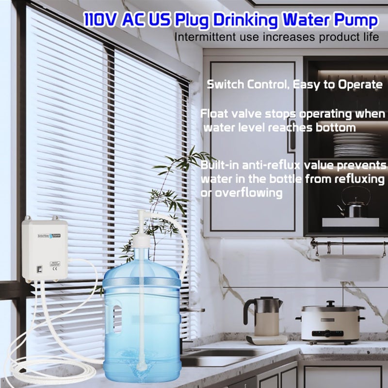Verbesserte Water Dispenser Pump System for 5 Gallon Bottle,Drinking Water Dispensing Single Inlet Quiet for Refrigerator Home,110V Electric Jug Water Pump for Kitchen Ice Coffee Tea Maker - Image 3