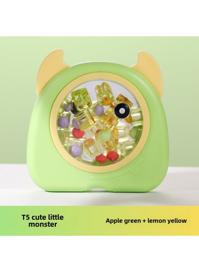 T5 Cute Monster Children Toothpick Memory Box Teeth Tissue Preservation Storage Baby Tooth Collection Transparent Tooth House-Specifications:T5 Apple Green + Lemon Yellow  - Image 1