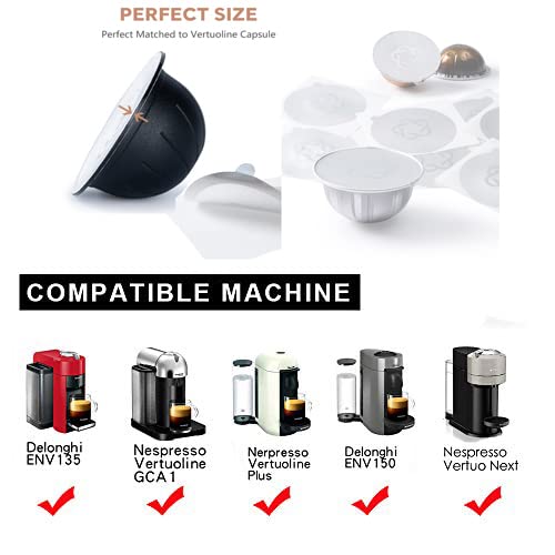 BRBHOM Espresso Aluminum Foils Seals Compataible for Nespress Reusable Vertuoline Capsules Pods (100Pcs Foils Lids) - Image 2