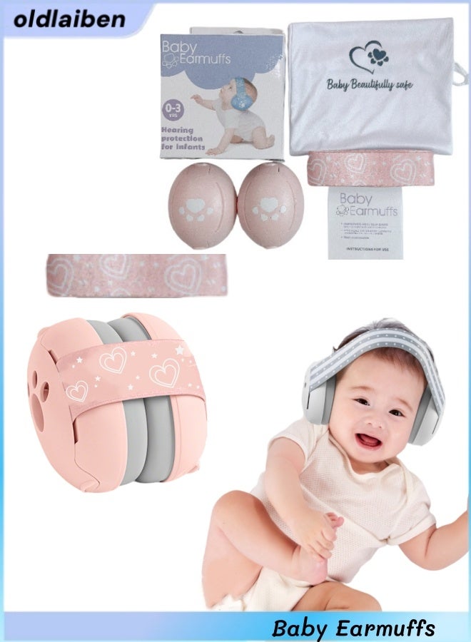 الدليبن سدادات أذن للأطفال، سدادات أذن قابلة للتعديل لتقليل الضوضاء، حماية أذن للأطفال الرضع والأطفال الصغار، سدادات أذن قابلة للتعديل لحماية الأذن، عصابة رأس فريدة من نوعها لملاءمة آمنة ومريحة، لحماية الأذن، والنوم، ومستلزمات السفر للأطفال (وردي) - Image 1