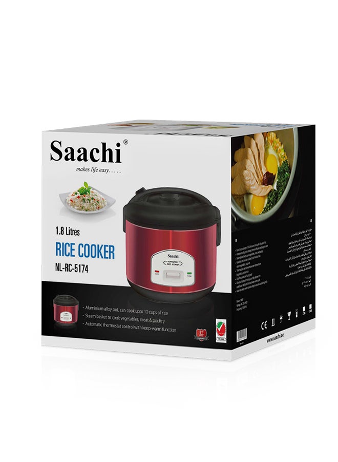 ساتشي وعاء كهربائي لطهي الأرز 1.8 L 700 W NL-RC-5174-WH أبيض - Image 3