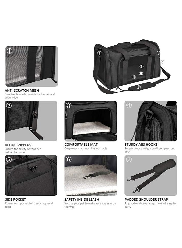 general Pet Carrier for Small Medium Cats Dogs Puppies up to 15 Lbs, Airline Approved Small Dog Carrier Soft Sided, Collapsible Travel Puppy Carrier - Image 3