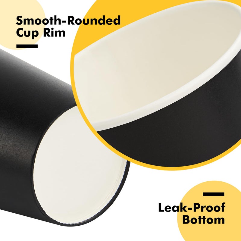 RACETOP 16 oz Paper Coffee Cups, 100 Pack Black Disposable Coffee Cups with Lids, Sleeves and Stirring Sticks, 16 oz Hot Coffee Cup for Hot Drinks, Parties, Picnic, Travel, and Events - Image 5