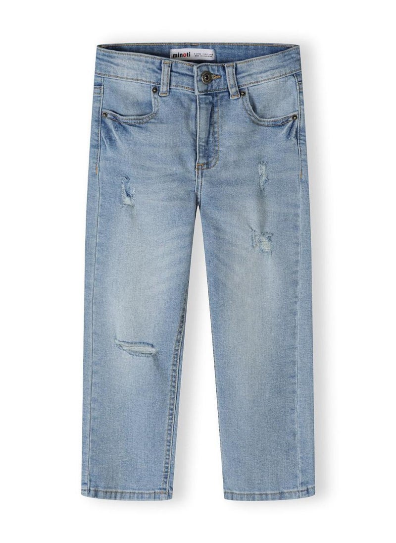 MINOTI Kids' Straight Leg Jeans with Light Distressing - Image 2