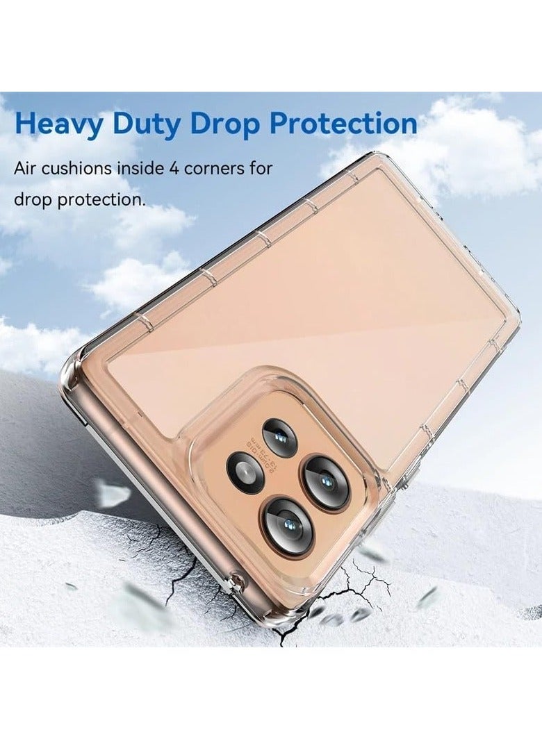 VKL Case Compatible with Motorola Edge 50 Case, Colorful Acrylic TPU Thickened Anti-fall Transparent Case Soft Edge Hard Back Cover Shockproof Protective Shell Cover (Clear) - Image 4