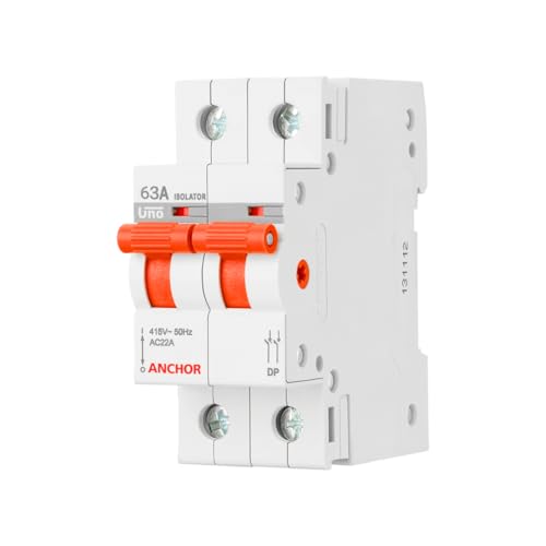 Anchor by Panasonic UNO Polycarbonate Series 63Amps Dual Pole Isolator (White) - Image 2