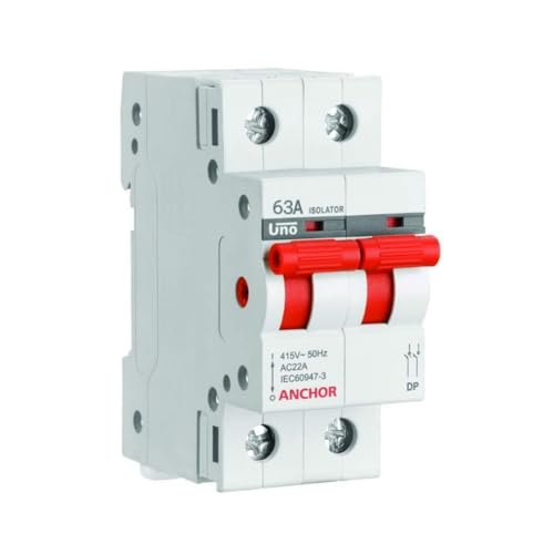 Anchor by Panasonic UNO Polycarbonate Series 63Amps Dual Pole Isolator (White) - Image 1