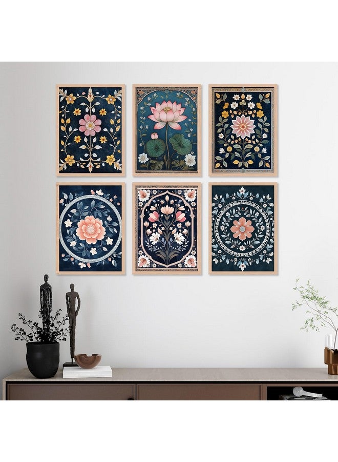 ARTELLY Premium Digital Madhubani Paintings with Frame - Traditional Pichwai Indian Art - 6 Pack (Art 9, 10 inch x 13 inch) for Living Room, Bedroom, Office Room Decor - Image 3
