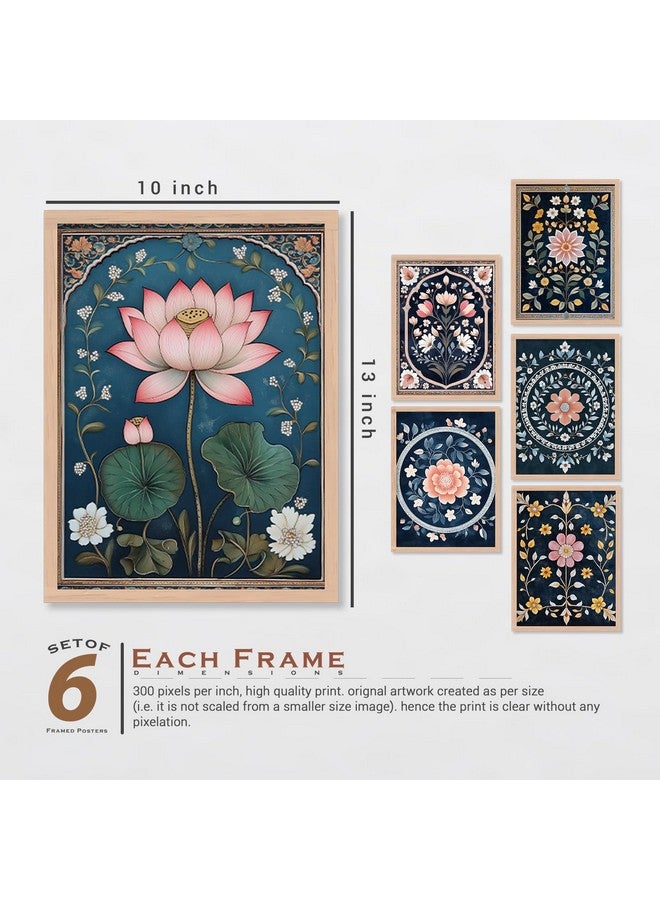 ARTELLY Premium Digital Madhubani Paintings with Frame - Traditional Pichwai Indian Art - 6 Pack (Art 9, 10 inch x 13 inch) for Living Room, Bedroom, Office Room Decor - Image 2