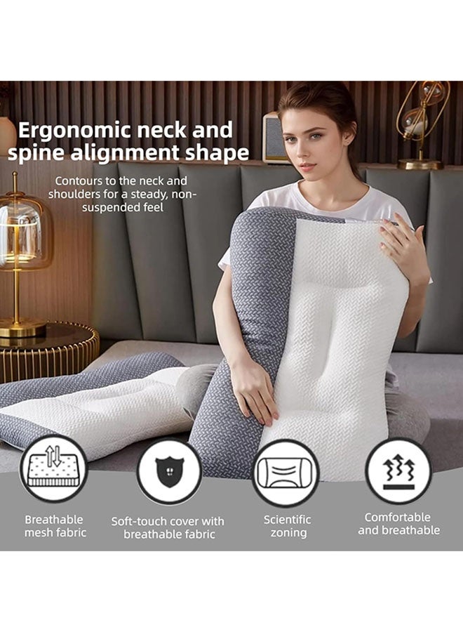 MLADEN 2PCS Neck Support Pillow for Side Back, and Stomach Sleepers Memory Foam Ergonomic Orthopedic Neck Support Pillow  for Shoulder and Neck Pain Relief - Image 3