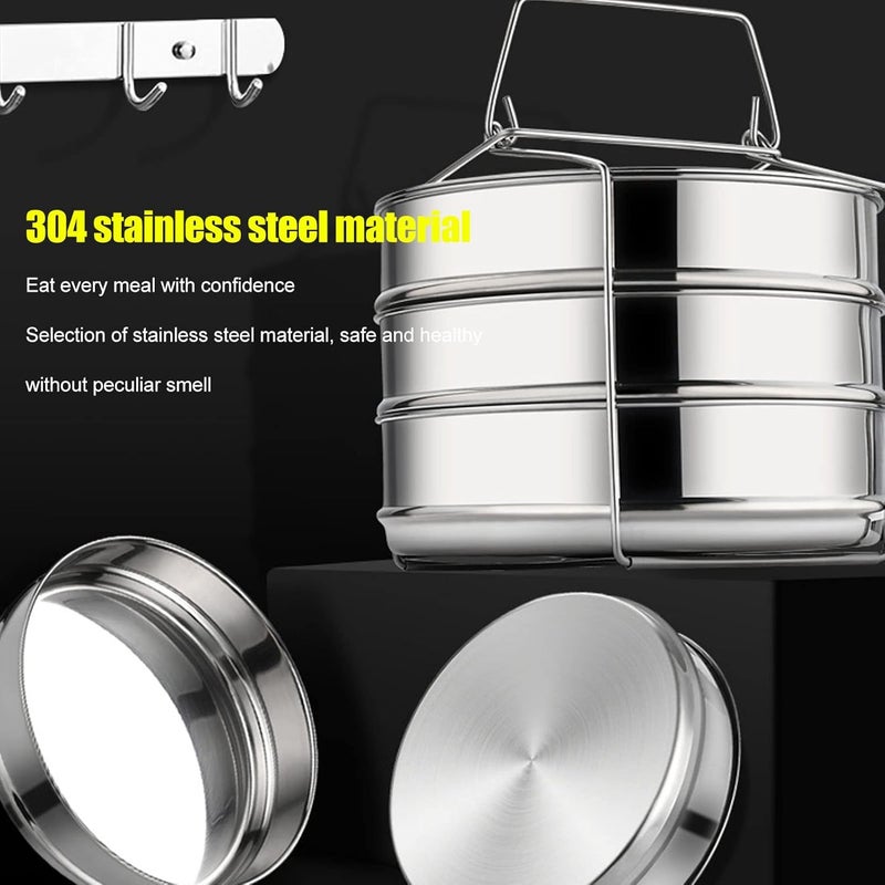 Steamer, 2 Tier Steamer Pot, Versatile 2 Tier Steam Pot, Saucepot double boiler, 304 Stainless Steel Steam Pot 2 Tier Stackable Steaming Pot Cookware with Lid for Kitchen Cooking - Image 3