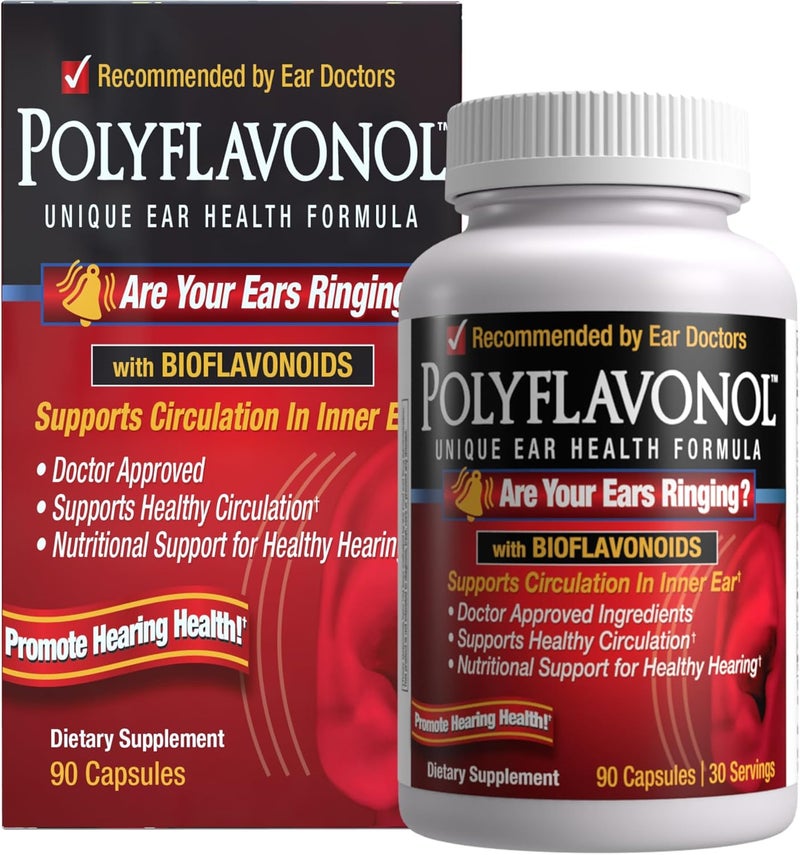 WINDMILL Polyflavonol with Bioflavonoids Tinnitus Relief Unique Ear Health Formula Ringing Ears Support Supports Circulation in Inner Ear Promotes Hearing Health 90 Capsule 30 Servings - Image 1