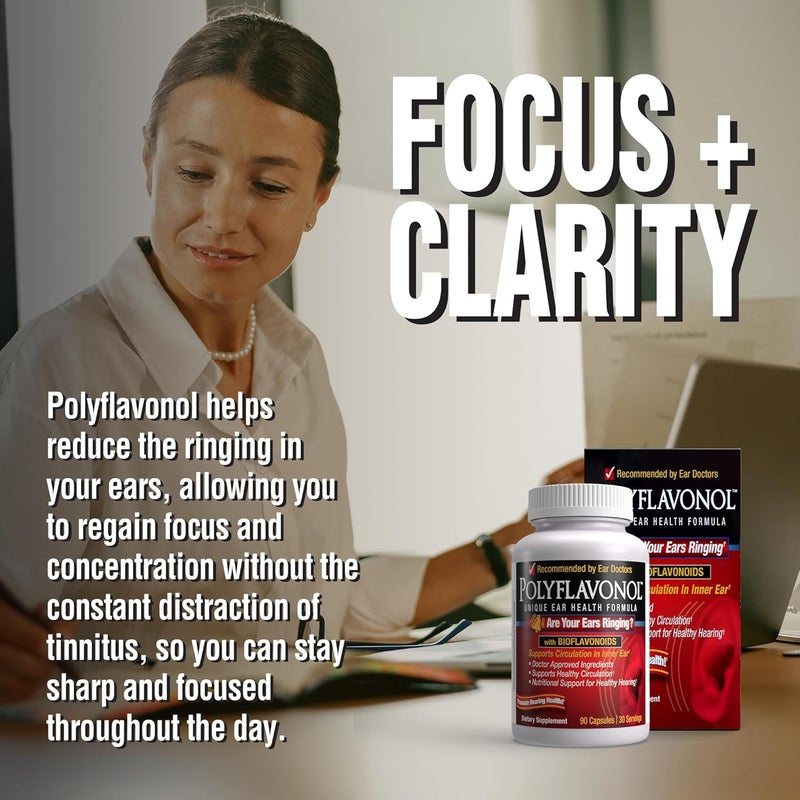 WINDMILL Polyflavonol with Bioflavonoids Tinnitus Relief Unique Ear Health Formula Ringing Ears Support Supports Circulation in Inner Ear Promotes Hearing Health 90 Capsule 30 Servings - Image 4
