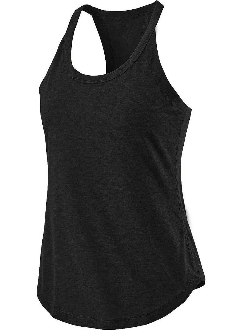 Loquat Women's Fitness Loose Sleeveless Sports Vest Black