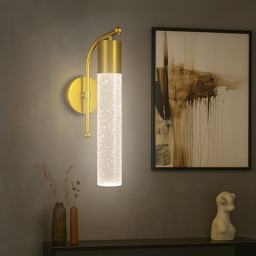 Lamp master Lampmaster Aurora Modern Decorative Crystal Bubble Wall Lamp | Gold LED Sconce with 3 Color Modes | Home Interior Light for Living Room, Bedroom, Mandir, Balcony, Hallway | Indoor | Pack of 2 - Image 5