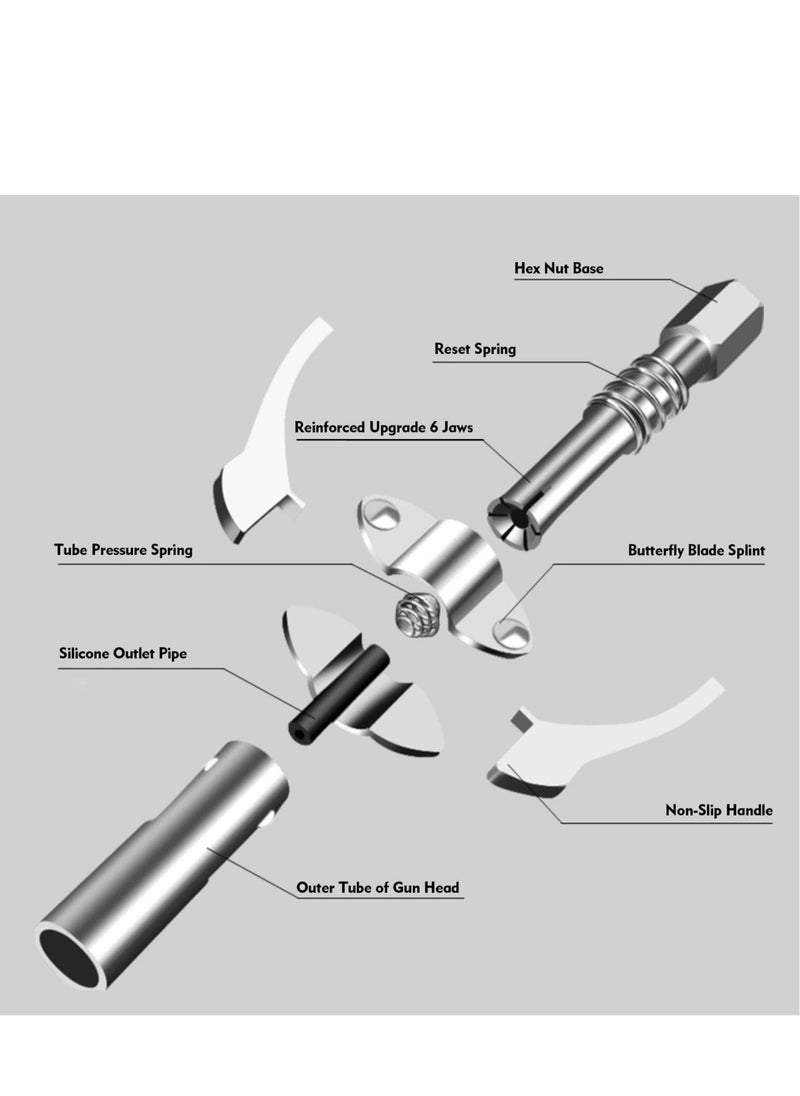 Generic - Grease Gun Coupler, Double Handle Quick Lock Release Grease Tips with 6 Thickened Jaws, 12000 PSI High Pressure Grease Fittings, Compatible with All Grease Guns 1/8" NPT Fittings - Image 1