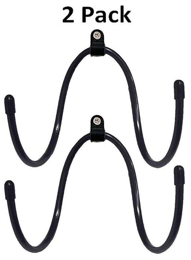 AUXPhome Wall Mount Towel Storage Rack Organizer Holder for Bathroom, Kitchen, Utility Room - Holds Hand Towels, Towels, Robes,Washcloths - Adjustable Metal Hooks -2/PK（Black - Image 2