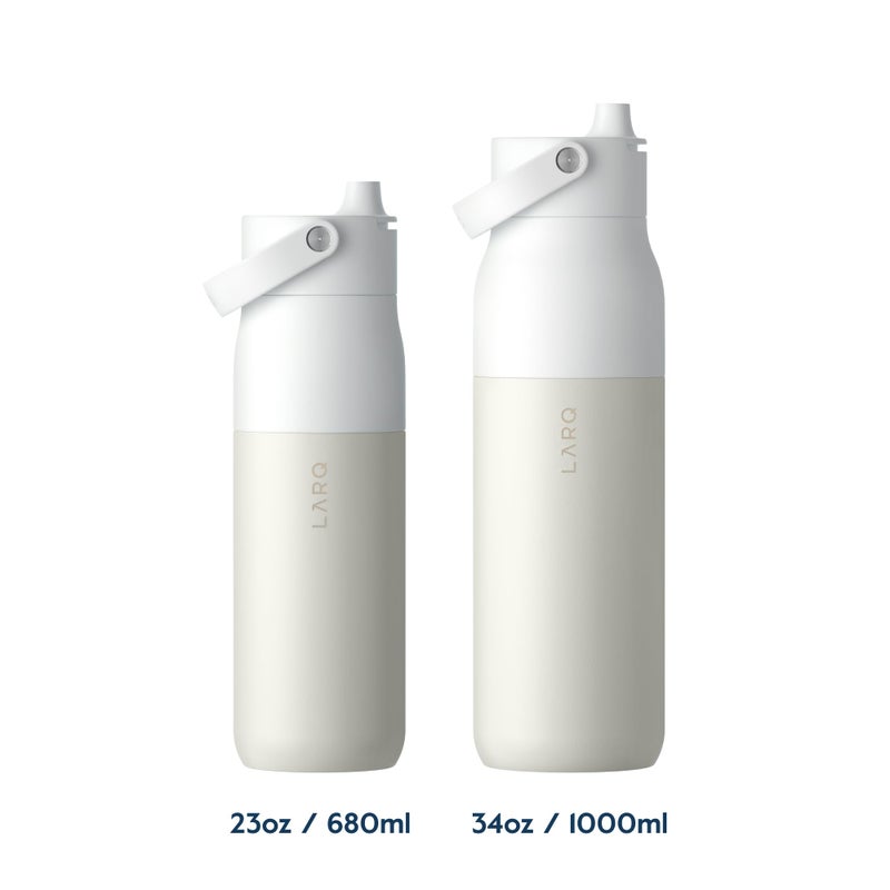 لارك LARQ Bottle Swig Top 34 أوقية - زجاجة ماء معزولة من الفولاذ المقاوم للصدأ مع مقبض سيليكون مدمج | Thermos BPA Free | زجاجة ماء قابلة لإعادة الاستخدام لصالة الألعاب الرياضية والجرانيت الأبيض - Image 2