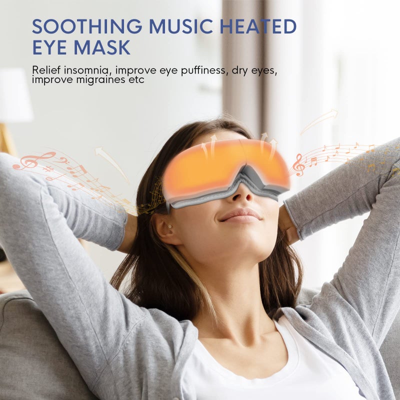 NOWWISH Eye Massager with Heat - Smart Eye Mask for Relax Eye, Birthday Gifts for Women and Men - White - Image 2