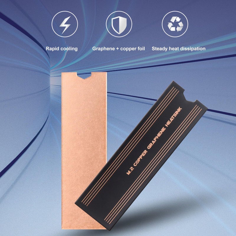Dual Layer Copper Graphene Heatsink For M 2 2280 NVMe SSD Laptop Slim 2 Pack - Image 4