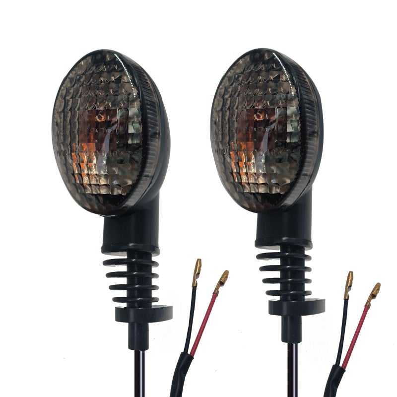 VRWEARE Motorcycle Turn Signal Indicator Light Compatible with KAWASAKI EX250R NINJA 250 250R KLX250S KLX250SF VN650 Vulcan S FrontRear Blinker Lamp Smoke shell