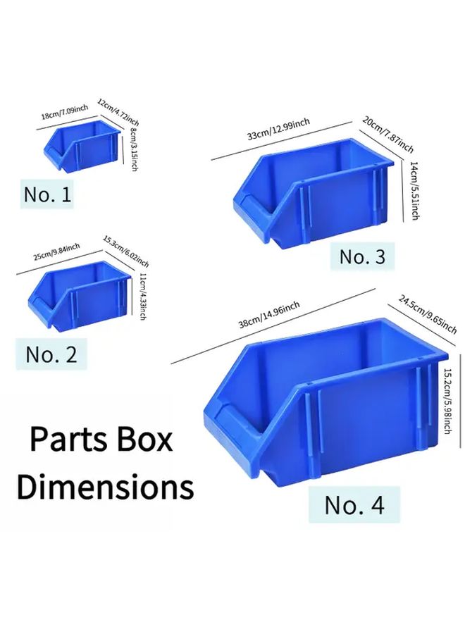 8 Pcs Modular Stackable Tool Storage System With Angled Sorting Boxes And Shelf Mounted Garage Organizers - Image 3