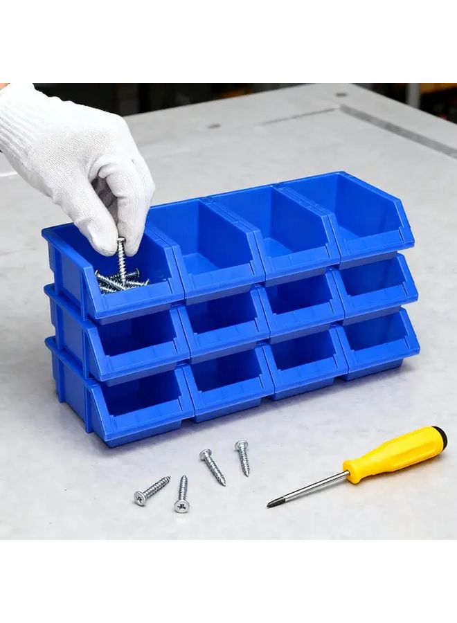 8 Pcs Modular Stackable Tool Storage System With Angled Sorting Boxes And Shelf Mounted Garage Organizers - Image 1
