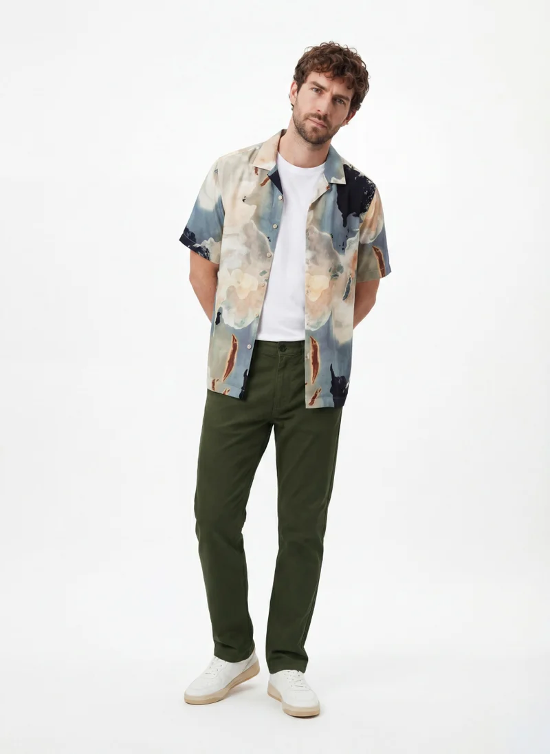 Snitch Olive Olive Solid Regular Fit Casual Trousers for Men | Best Price UAE