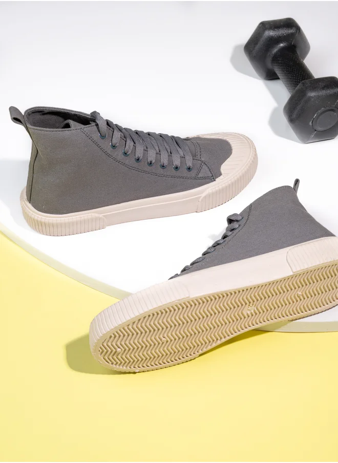 ستايلي Canvas Lace Up High Top Sneakers