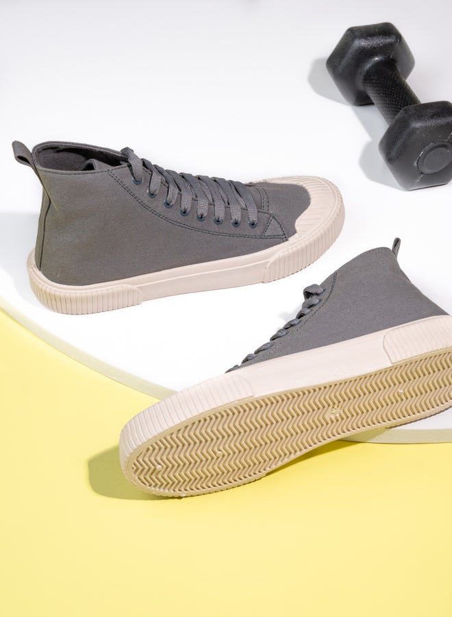 Styli Canvas Lace Up High Top Sneakers  - Image 1