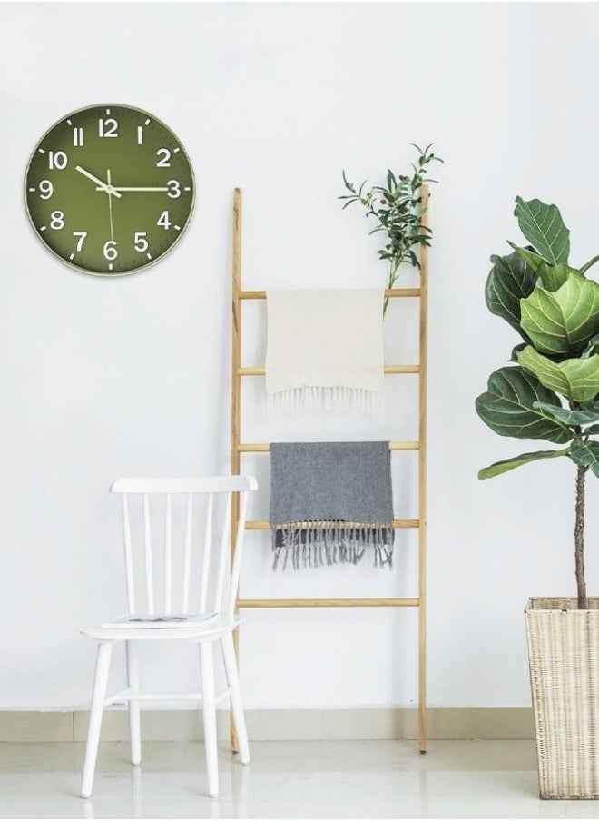 Modern 12-Inch Silent Wall Clock for Living Room, Bedroom, Kitchen, Office, and Classroom Décor - Battery Operated