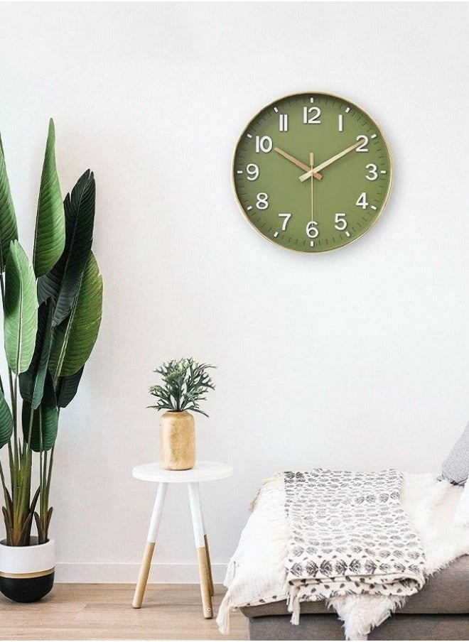 Modern 12-Inch Silent Wall Clock for Living Room, Bedroom, Kitchen, Office, and Classroom Décor - Battery Operated
