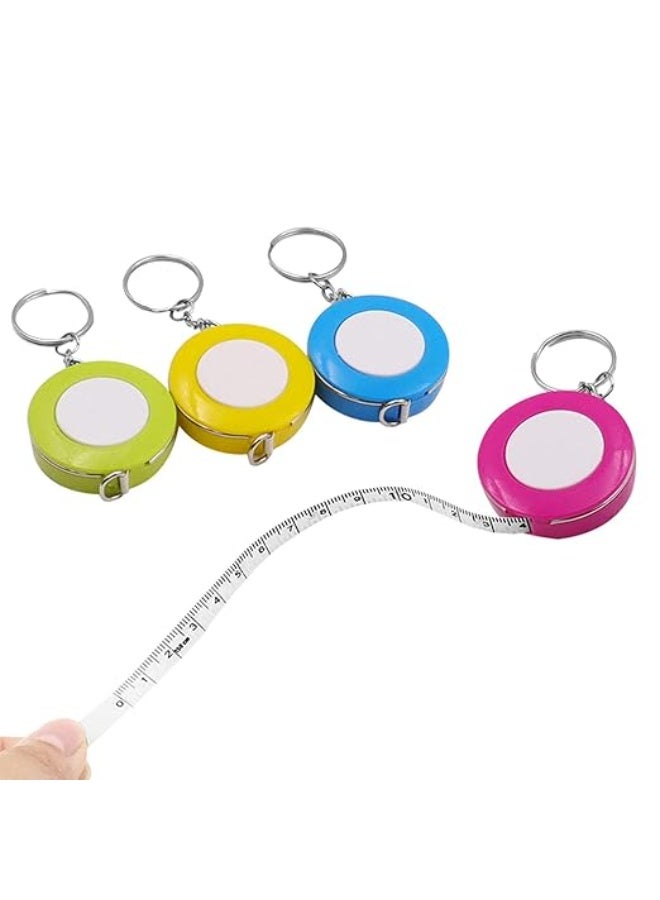 شريط قياس محمول لطيف مع سلسلة مفاتيح، قابل للسحب بطول 1.5 متر، قياس بالسنتيمتر والبوصة، صغير الحجم وسهل الحمل، مثالي للخياطة وقياس الجسم والاستخدام اليومي ( الوان متعددة ) - Image 1
