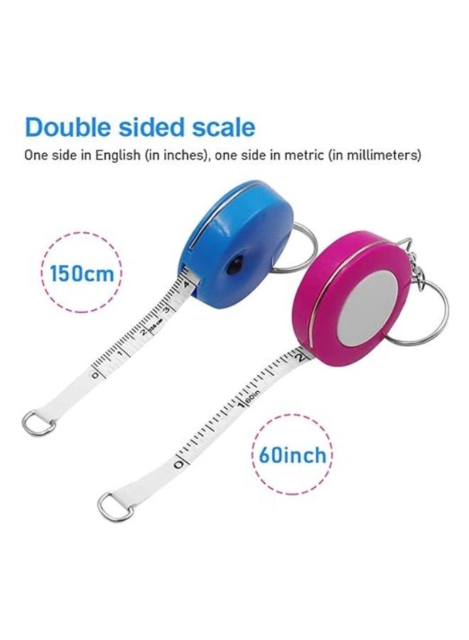Cute Portable Measuring Tape with Keychain, 1.5M Retractable Tape Measure in Centimeters and Inches Compact and Easy to Carry Perfect for Sewing, Body Measurement and Daily Use (Multicolor) - Image 5