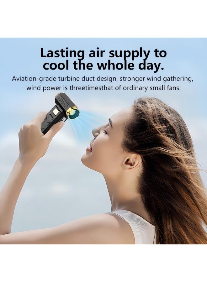 High-Speed Turbo Hair Dryer Handheld USB Charging Violence Fan Vacuum Cleaner Mini Camping Fan, Mini Blower, 130000rpm Ultra-Power Blower and Vacuum Cleaner, Jet Dry Violence Fan, 6-Speed Adjustable, LED Light, C-Type Fast Charging, Suitable for Computer, Keyboard, Outdoor, House and Car Cleaning - Image 3