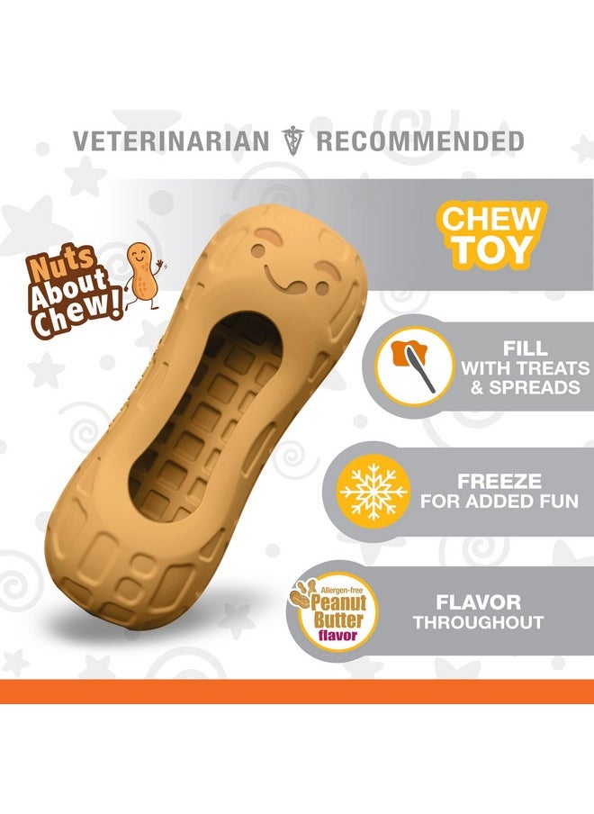 Nylabone Nylabone Fillable Peanut Strong Chew Treat Toy for Dogs, Cute Rubber Dog Toys for Aggressive Chewers, Peanut Butter Flavored Pouch, Medium - Up to 35 lbs, 1 Count  - Image 2