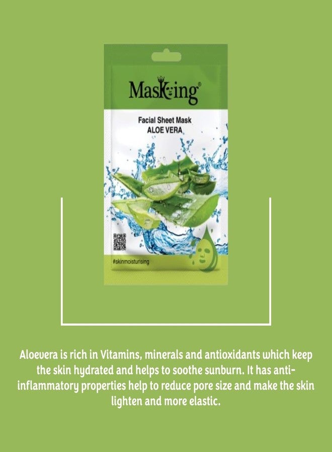 ماسكنغ قناع الوجه الورقي من ماسكينج بيوتي (بخلاصة الصبار) مناسب للنساء والرجال، عبوة من قطعتين - Image 2