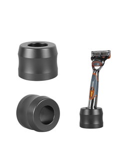 Linkidea Linkidea 2 Pack Aluminum Alloy Razor Stand, Opening Dia 0.86" (22mm) Men's Shaving Stand for Bathroom Countertops, Compatible with Gillette Heated Razor, Fusion 5 Power (Dark Grey)  - Image 1