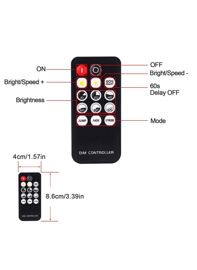 DC 5V to 24V 30A RF LED Light Strip Dimmer, PWM Dimming Controller for LED Strip Lights, Wireless or Knob Brightness Adjustment