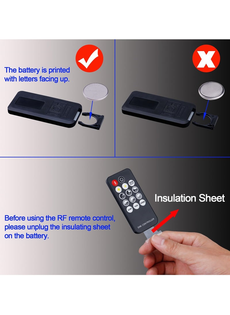 DC 5V to 24V 30A RF LED Light Strip Dimmer, PWM Dimming Controller for LED Strip Lights, Wireless or Knob Brightness Adjustment