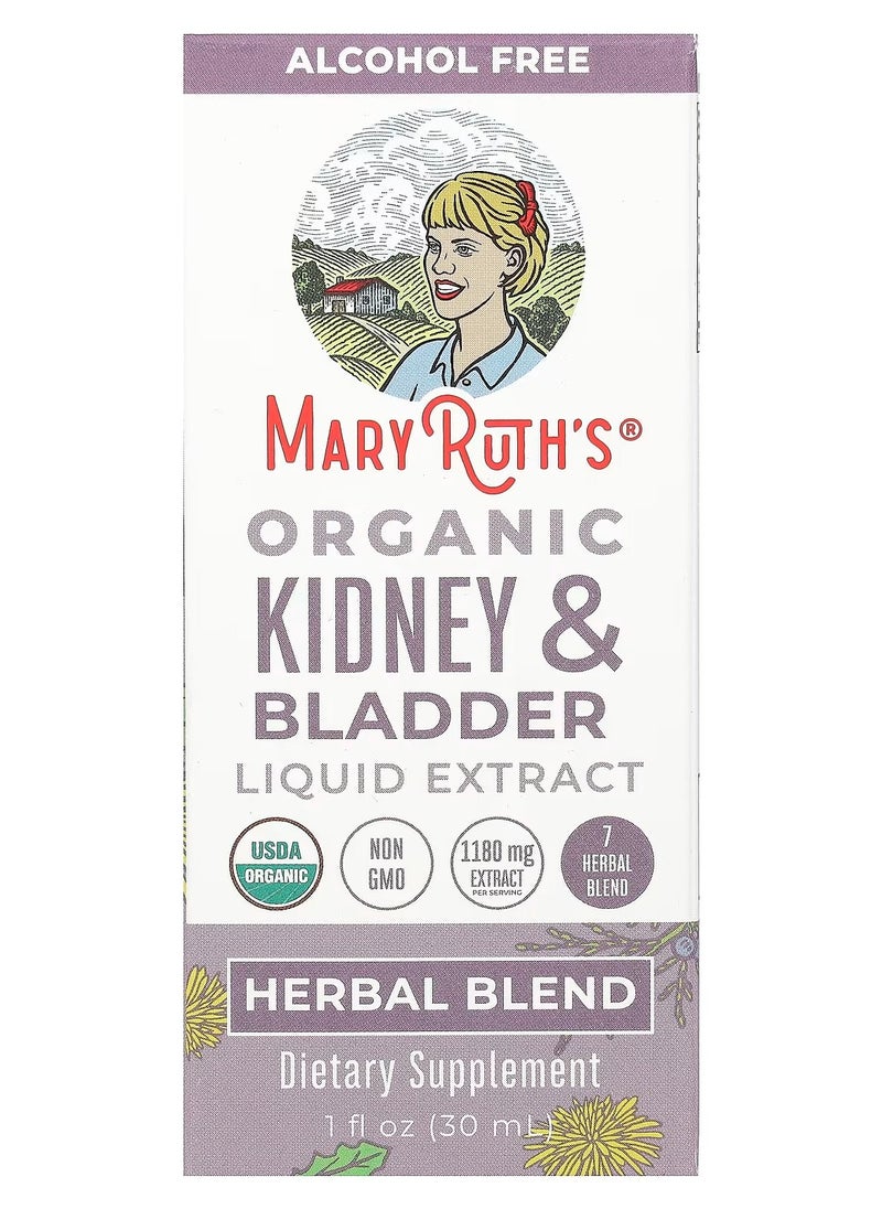 Herbal Supplement Drops, Support Renal and Urinary Systems, Pack of 1, Juniper Berry, Cleavers, Dandelion, Hawthorn, Horsetail and Chanca Piedra, Vegan, Non-GMO, 1 Fluid Ounces
