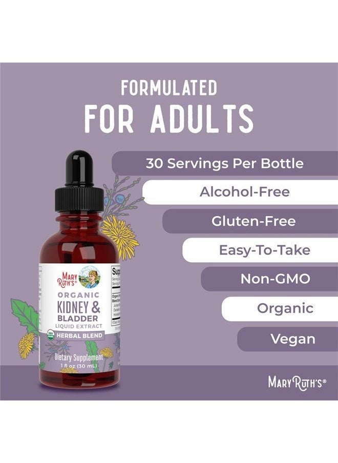 MaryRuth Organics - Herbal Supplement Drops, Support Renal and Urinary Systems, Pack of 1, Juniper Berry, Cleavers, Dandelion, Hawthorn, Horsetail and Chanca Piedra, Vegan, Non-GMO, 1 Fluid Ounces - Image 1
