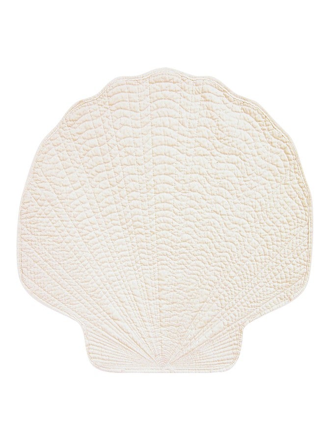 C&F Home Shell White Coastal Nautical Sailing Tropical Beach Sea Life Handcrafted Cotton Quilted Placemat Set of 6 Shell Placemat Set of 6 White - Image 1