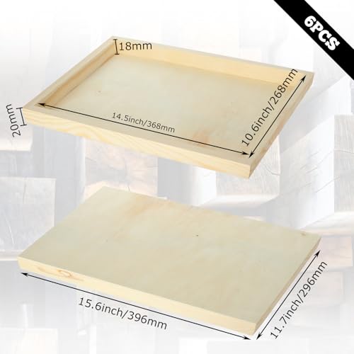 FVIEXE 6PCS Wood Panels for Painting, 12 x 16 Inch Craft Wood Canvas Panel Boards Unfinished Wooden Painting Pouring Panel Board for Arts & Crafts, 3/4 Inch Deep - Image 2