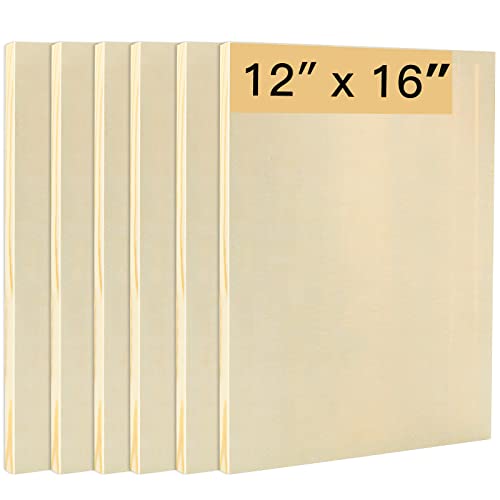 FVIEXE 6PCS Wood Panels for Painting, 12 x 16 Inch Craft Wood Canvas Panel Boards Unfinished Wooden Painting Pouring Panel Board for Arts & Crafts, 3/4 Inch Deep - Image 1