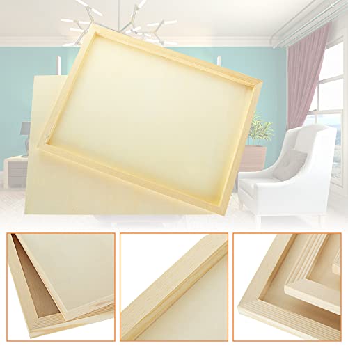 FVIEXE 6PCS Wood Panels for Painting, 12 x 16 Inch Craft Wood Canvas Panel Boards Unfinished Wooden Painting Pouring Panel Board for Arts & Crafts, 3/4 Inch Deep - Image 3
