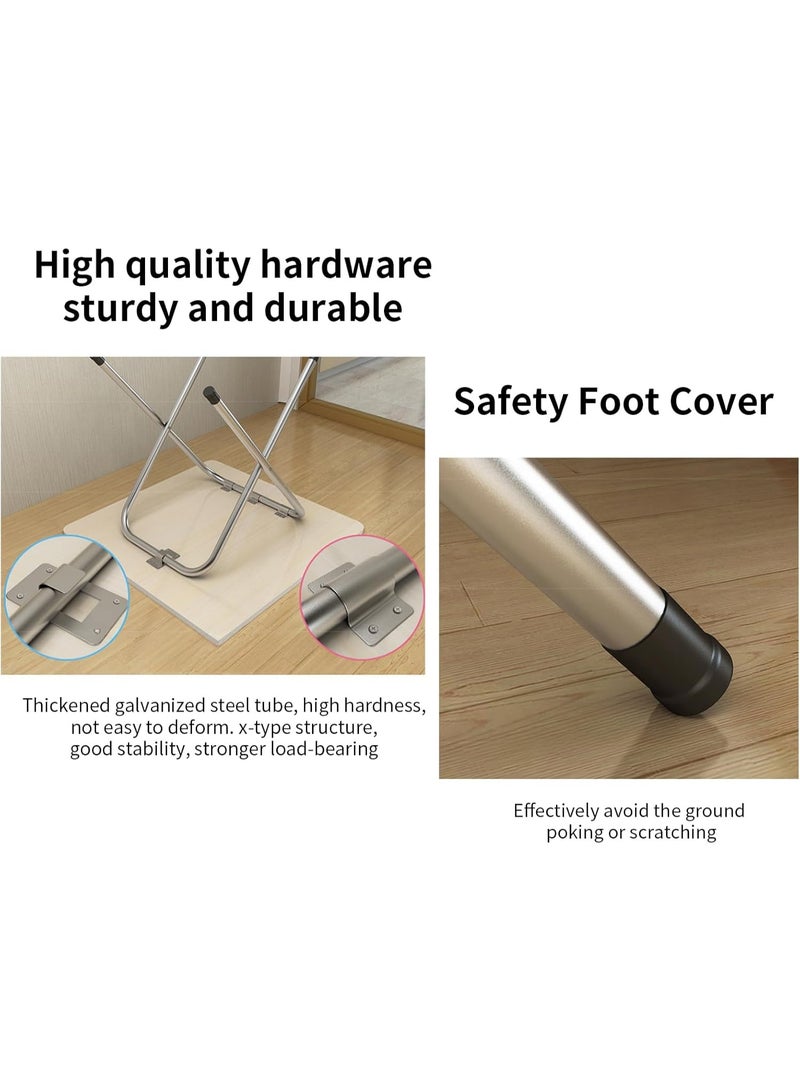 تابيت طاولة مربعة خشبية، طاولة قابلة للطي متعددة الاستخدامات مع حامل معدني على شكل حرف X، طاولة تخييم محمولة، طاولة طعام، طاولة للحديقة، طاولة للنزهات، طاولة قهوة (أسود - 60×60×50 سم) - Image 5