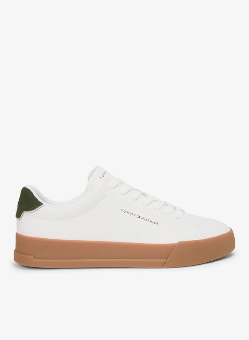 TOMMY HILFIGER Logo Court Trainers With Leather