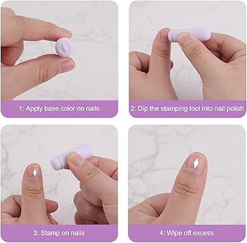 Gosknor Nail Art Stamp Pen Set 1 Nail Stamp Pen and 5 Designs Replacement Heads Stylish Graffiti Nail Stamp Practical Silicone Nail Dotting Tool Kit Nail Supplies for Women - Image 3